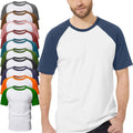 Mens Raglan Short Sleeve T-Shirt FOLT Contrast Baseball 100% Cotton New Tee Top