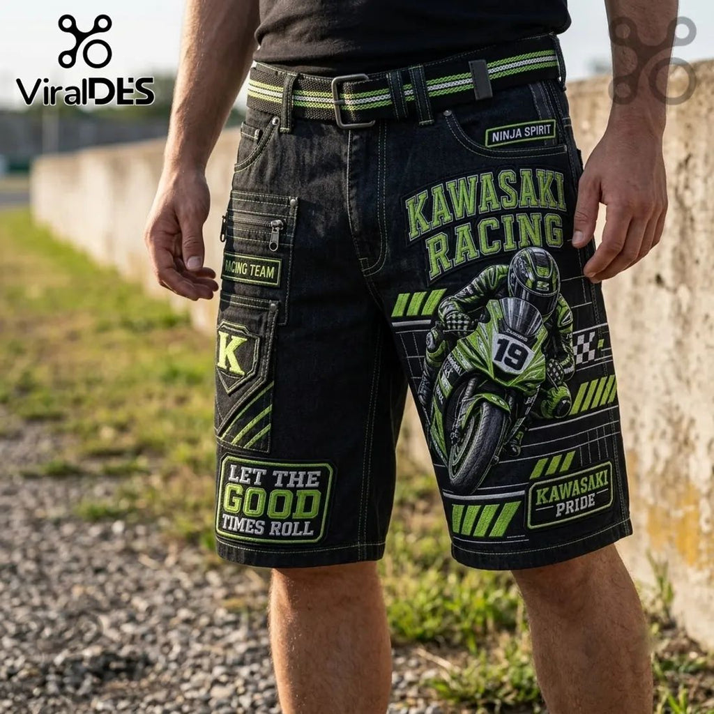 Kawasaki Racing Team Black Cargo Shorts