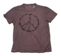John Varvatos Men's Plum Red Barbwires Peace Graphic Crew-Neck T-Shirt