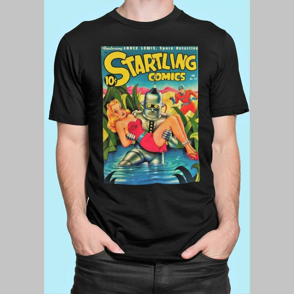 Startling Comics 49 comic t-shirt golden age retro scifi robot Schomburg