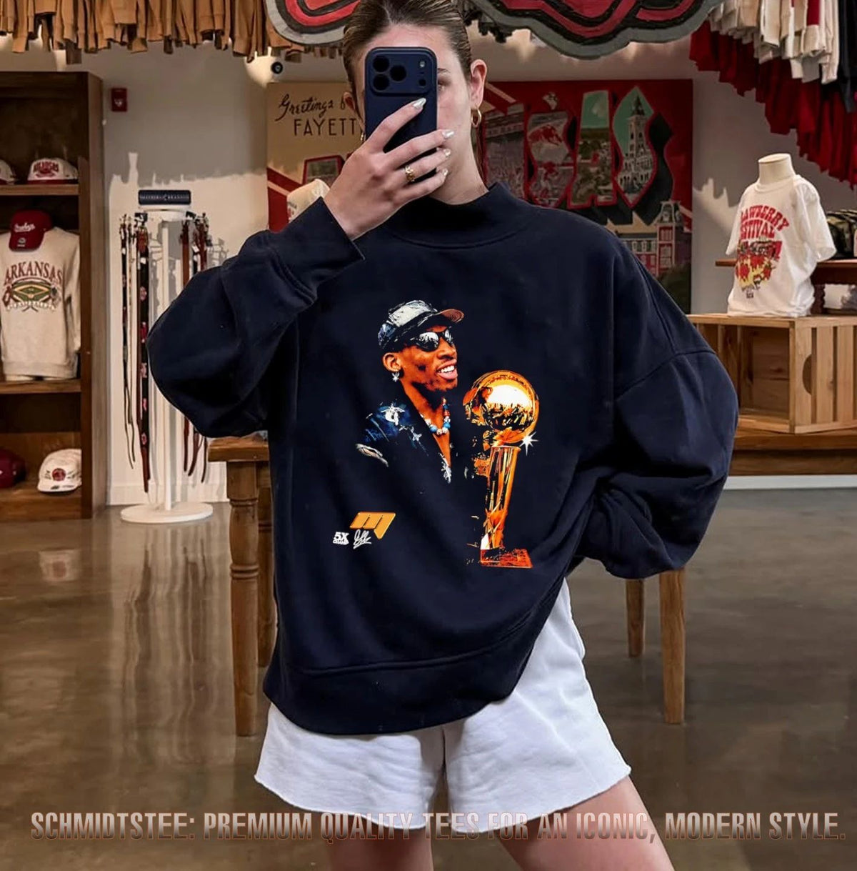Dennis Rodman Wearing Rodman Trophy Winner shirt