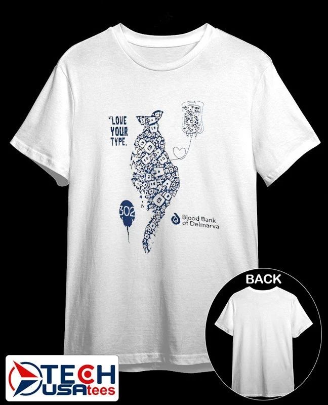 We love your type Blood Bank of Delmarva shirt