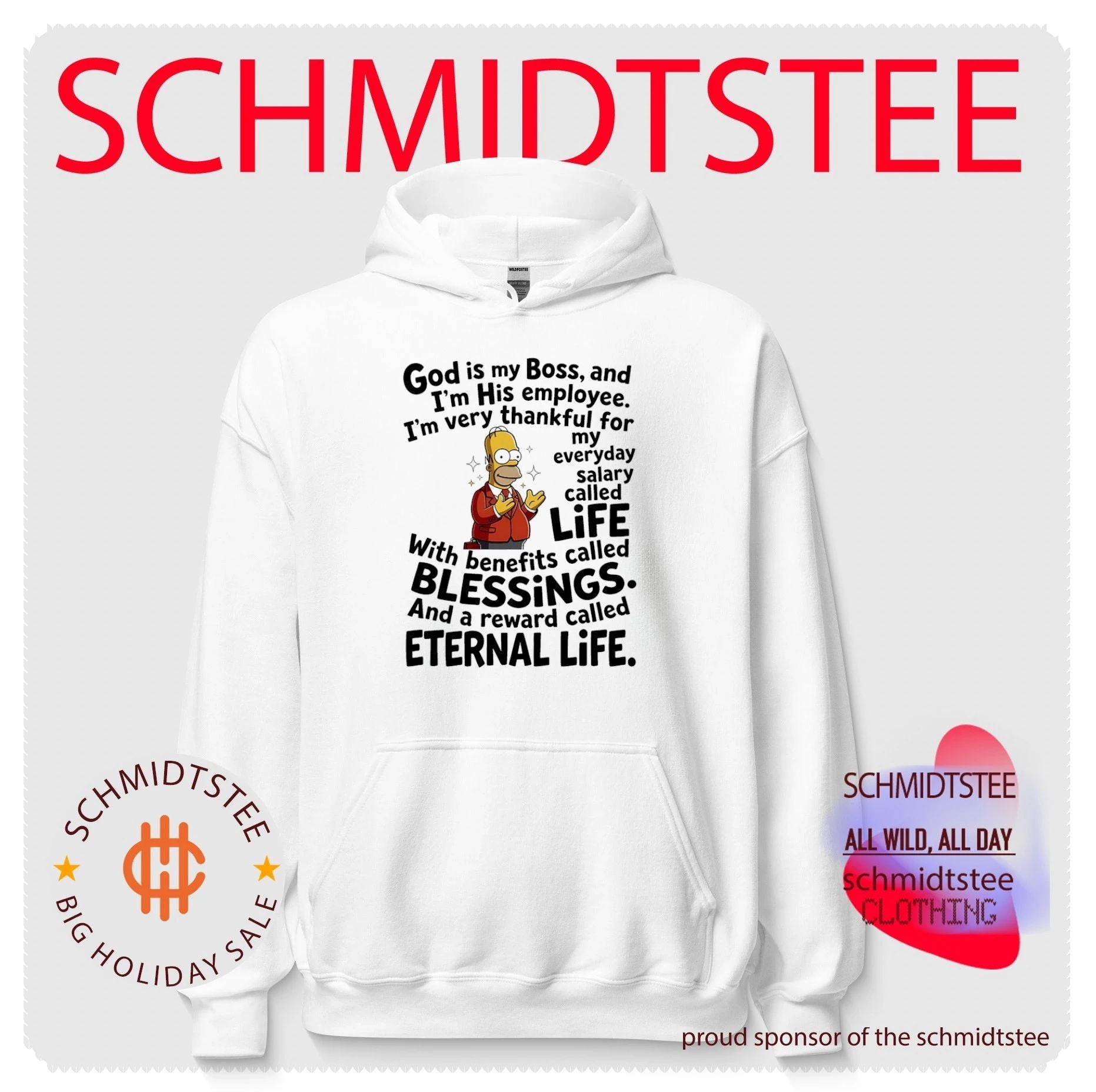 God is my boss and I’m his employee I’m very thankful for my everyday salary called life Simpson shirt