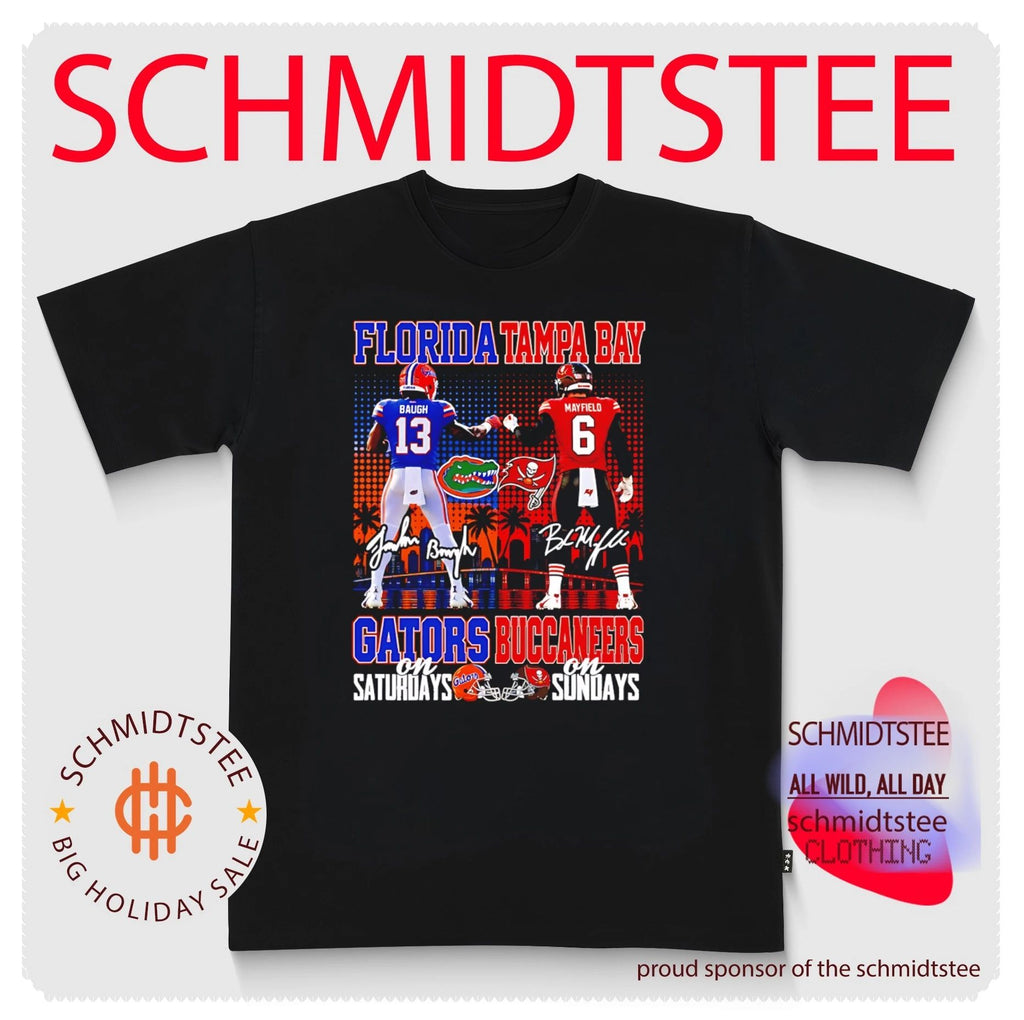 Florida Gators on Saturdays and Tampa Bay Buccaneers on Sundays skyline signature shirt