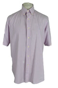 RALPH LAUREN Pink Short Sleeve Shirt size 17/XL Mens Custom Fit Checked