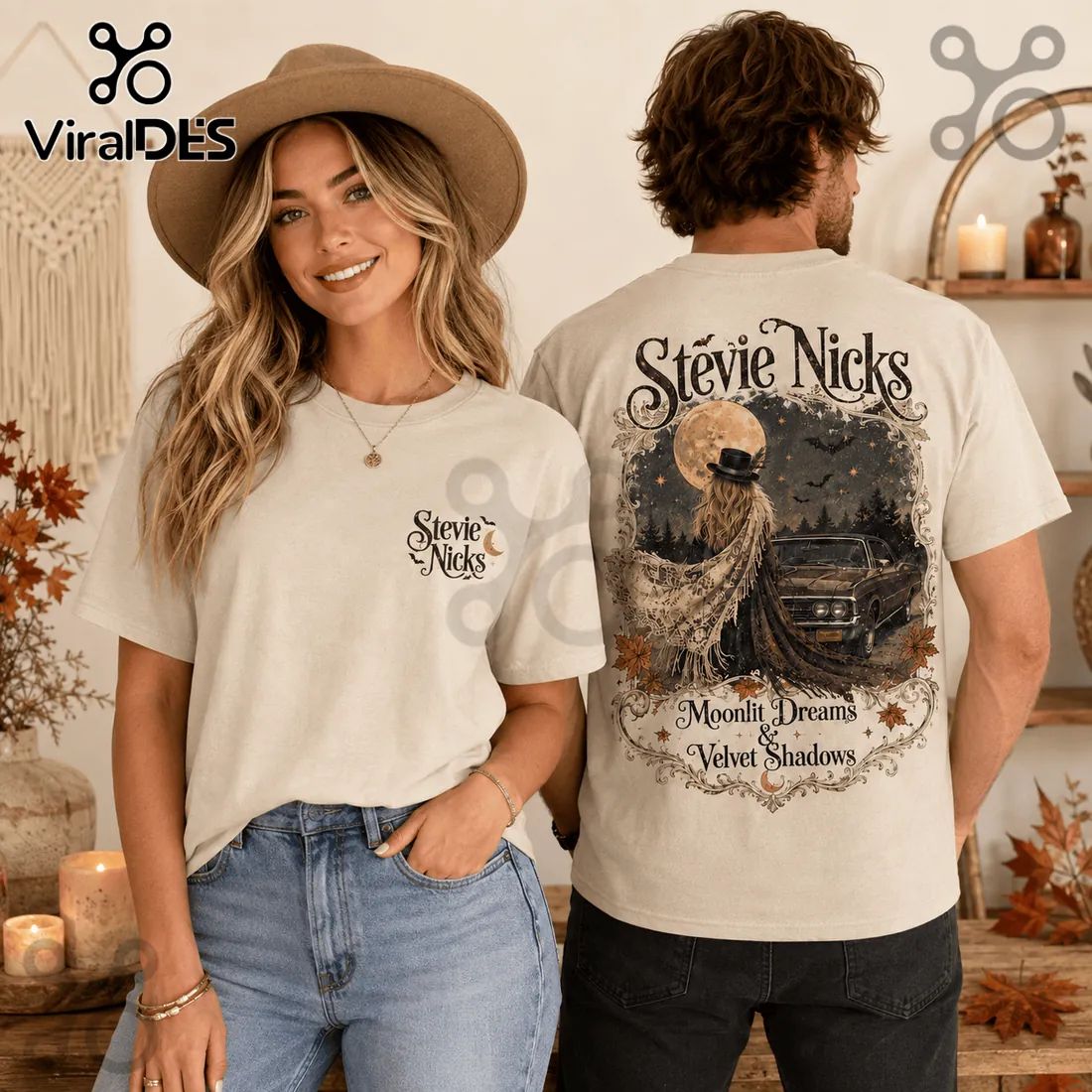Stevie Nicks Velvet Shadows Beige T-Shirt