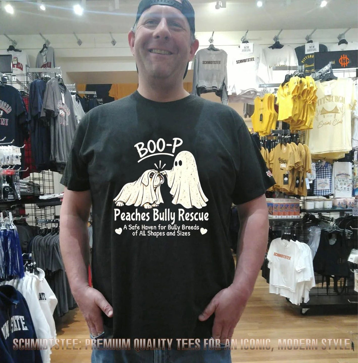 BOO-P Peaches Bully Rescue A Safe Haven For Bully Breeds of All Shapes And Sizes Halloween shirt
