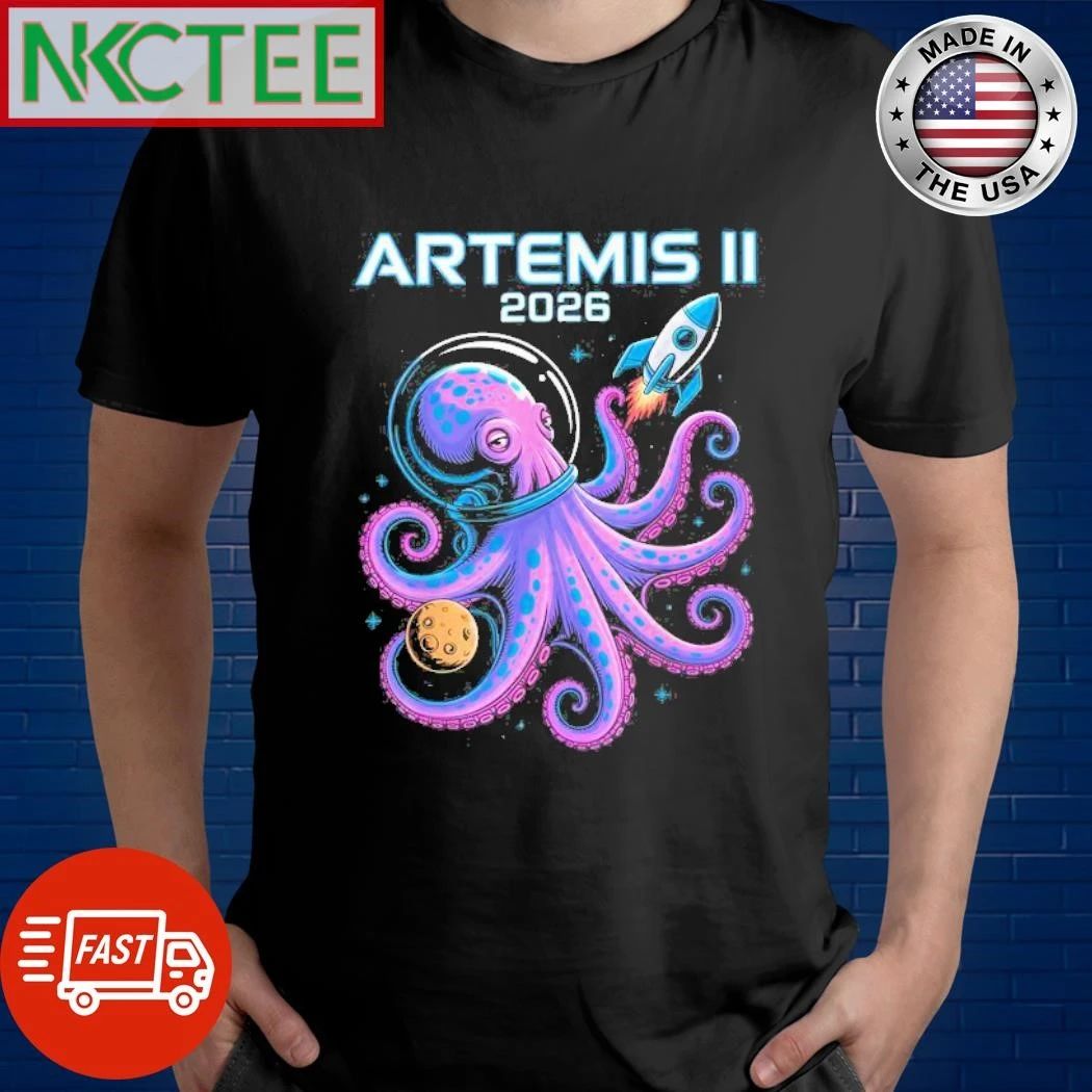 Artemis II 2026 Funny Octopus Launch Back to The Moon shirt