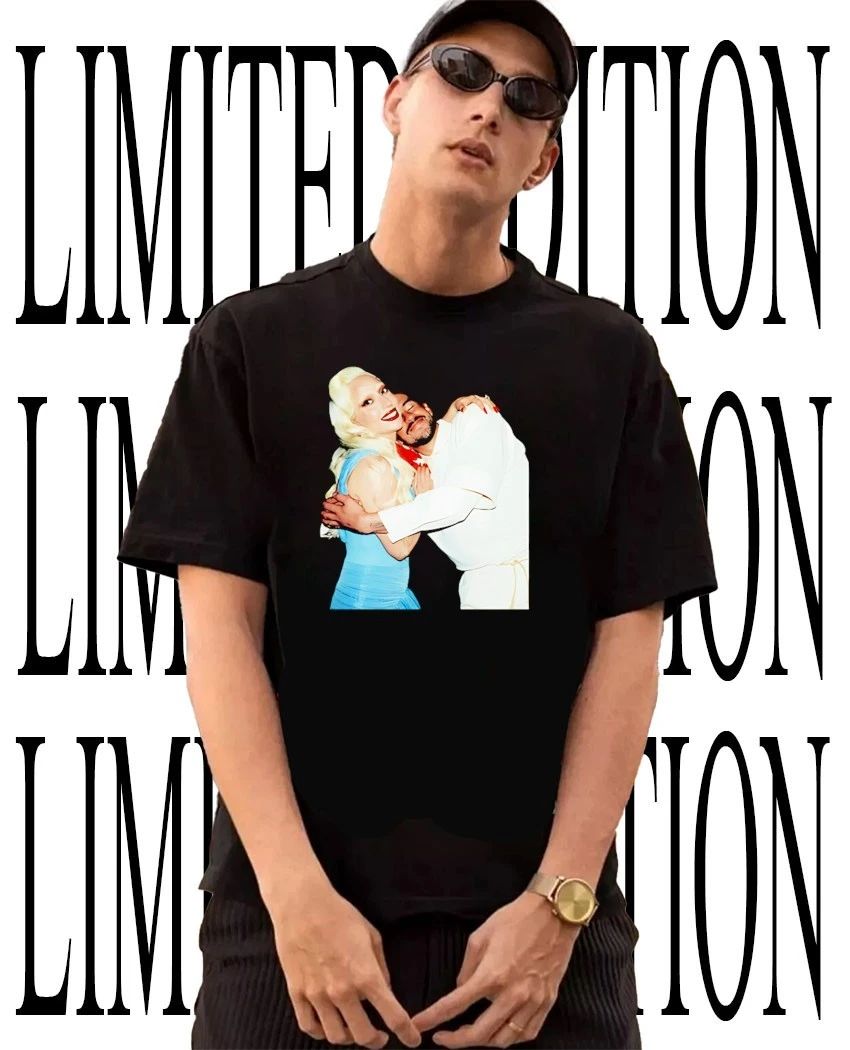 Lady Gaga hug Bad Bunny shirt