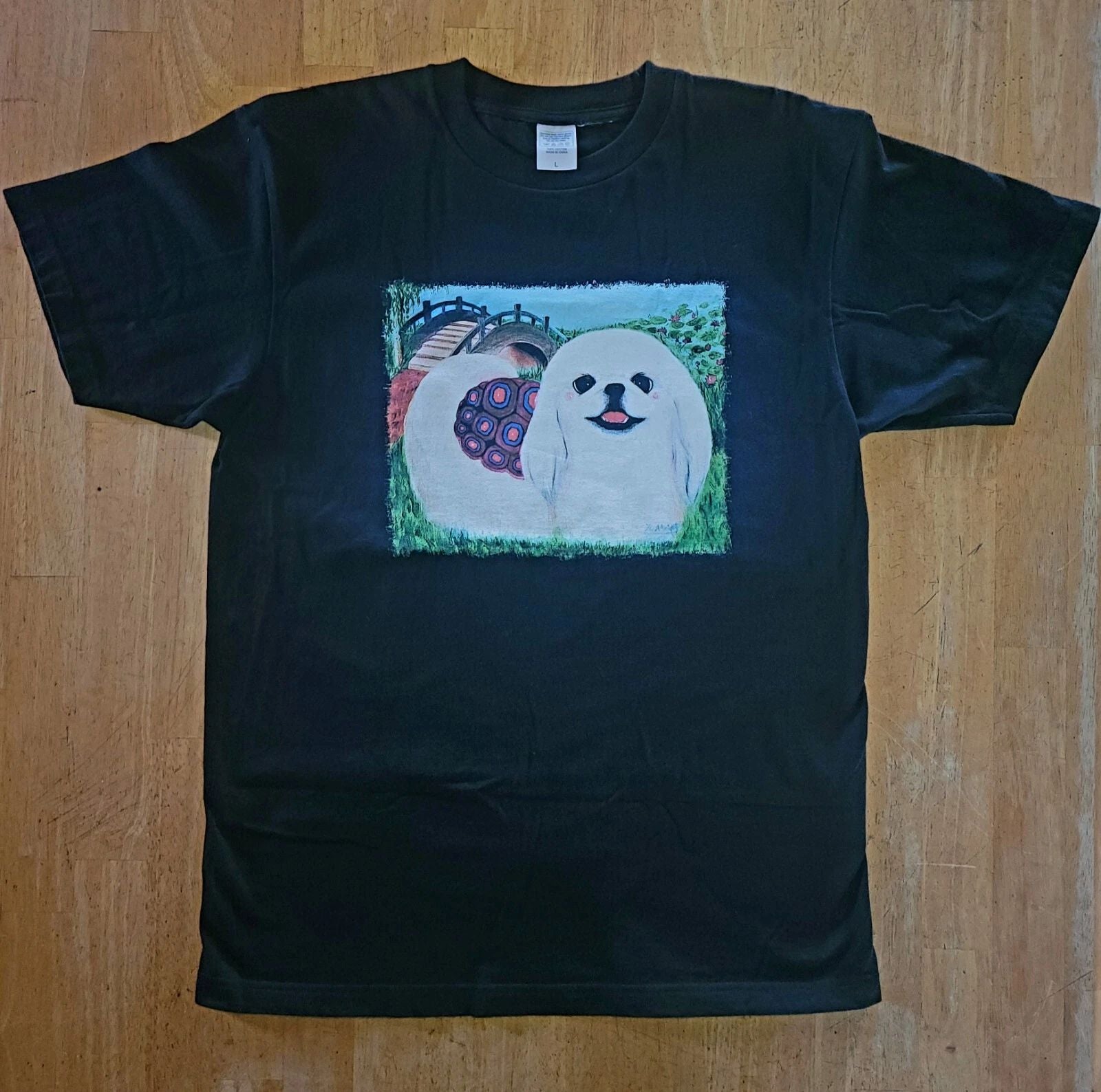 Custom Dog Painting Graphic Black Soft Heavy T-Shirt