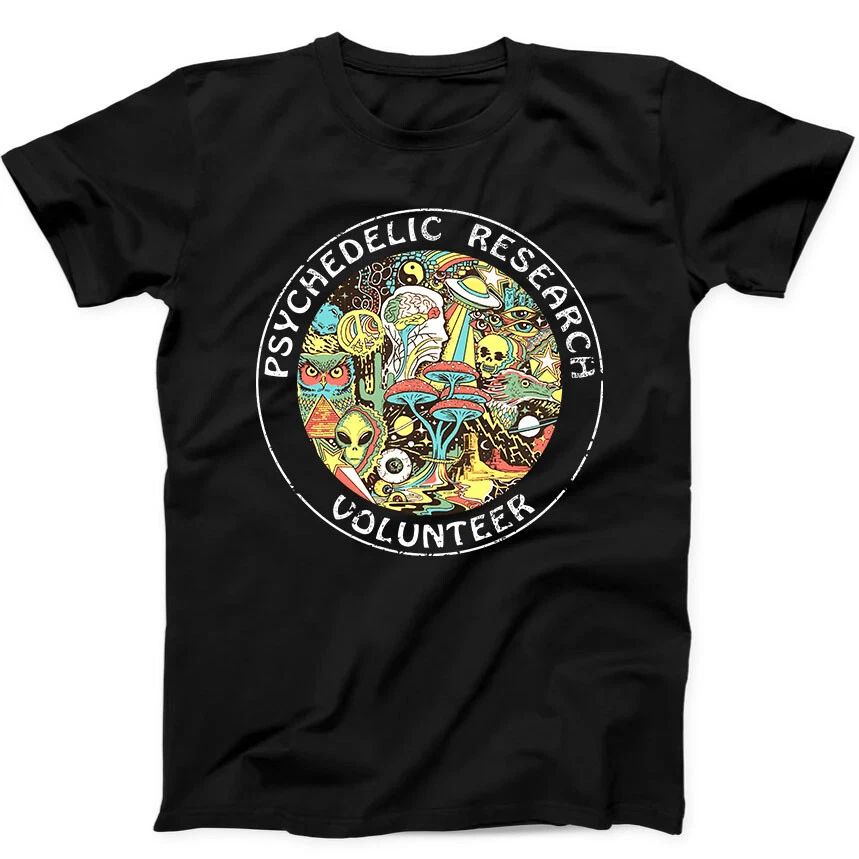 Psychedelic Research Volunteer Terence Mckenna Mushroom Gift Tee Black T Shirt 2
