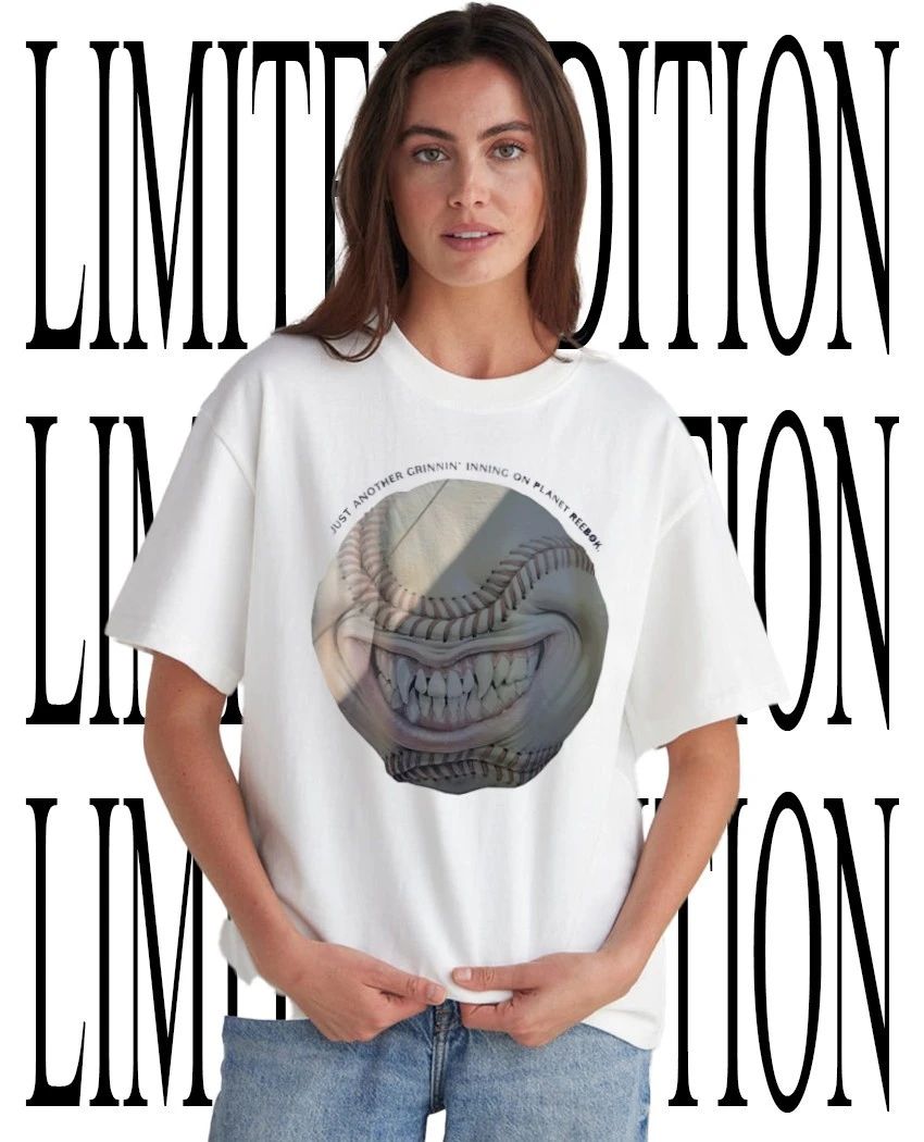 Just another grinnin’ inning on planet reebok baseball shirt