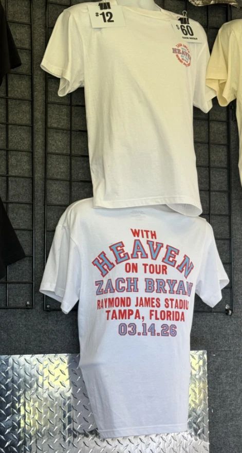 Zach Bryan Tour With Heaven On Tour Mar 14 2026 Tampa Fl T-Shirt