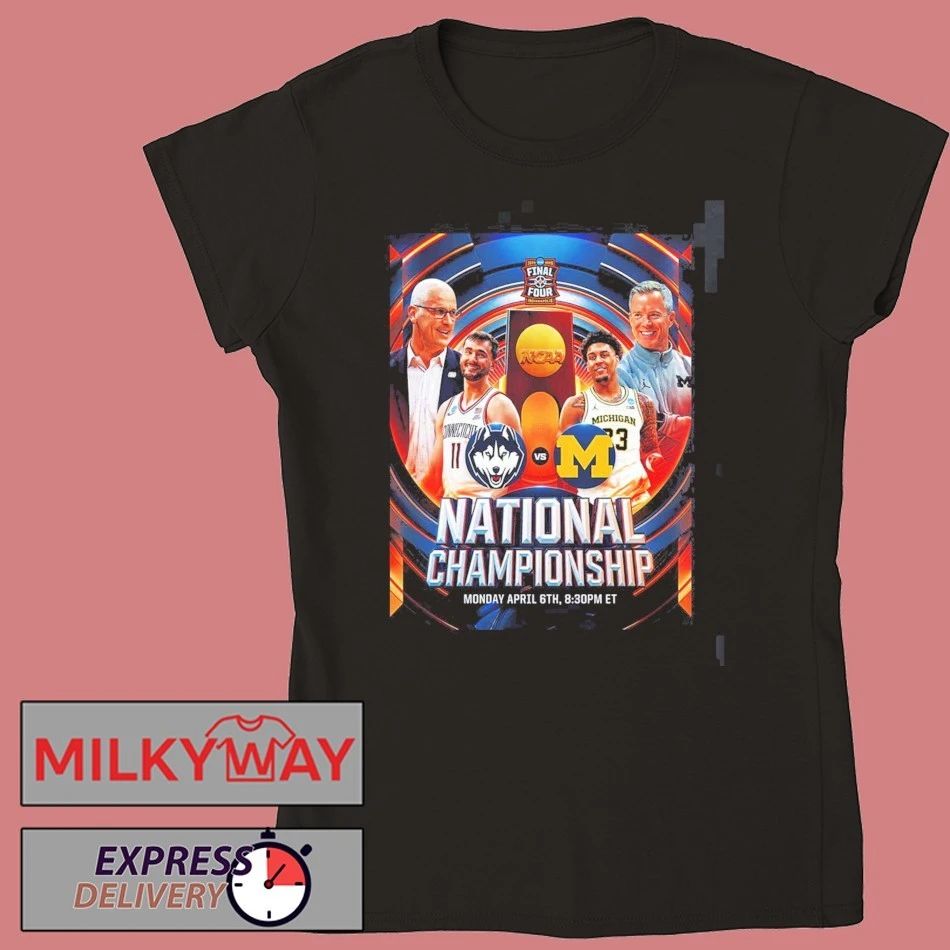 UConn Huskies Vs Michigan Wolverines Men’s Basketball 2026 NCAA National Championship Head To Head T-Shirt