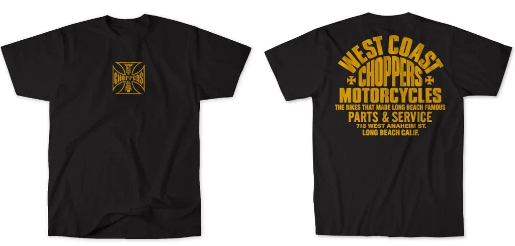 West Coast Choppers Reprint Parts Tee Black Mens Graphic Streetwear Shirt S-5XL