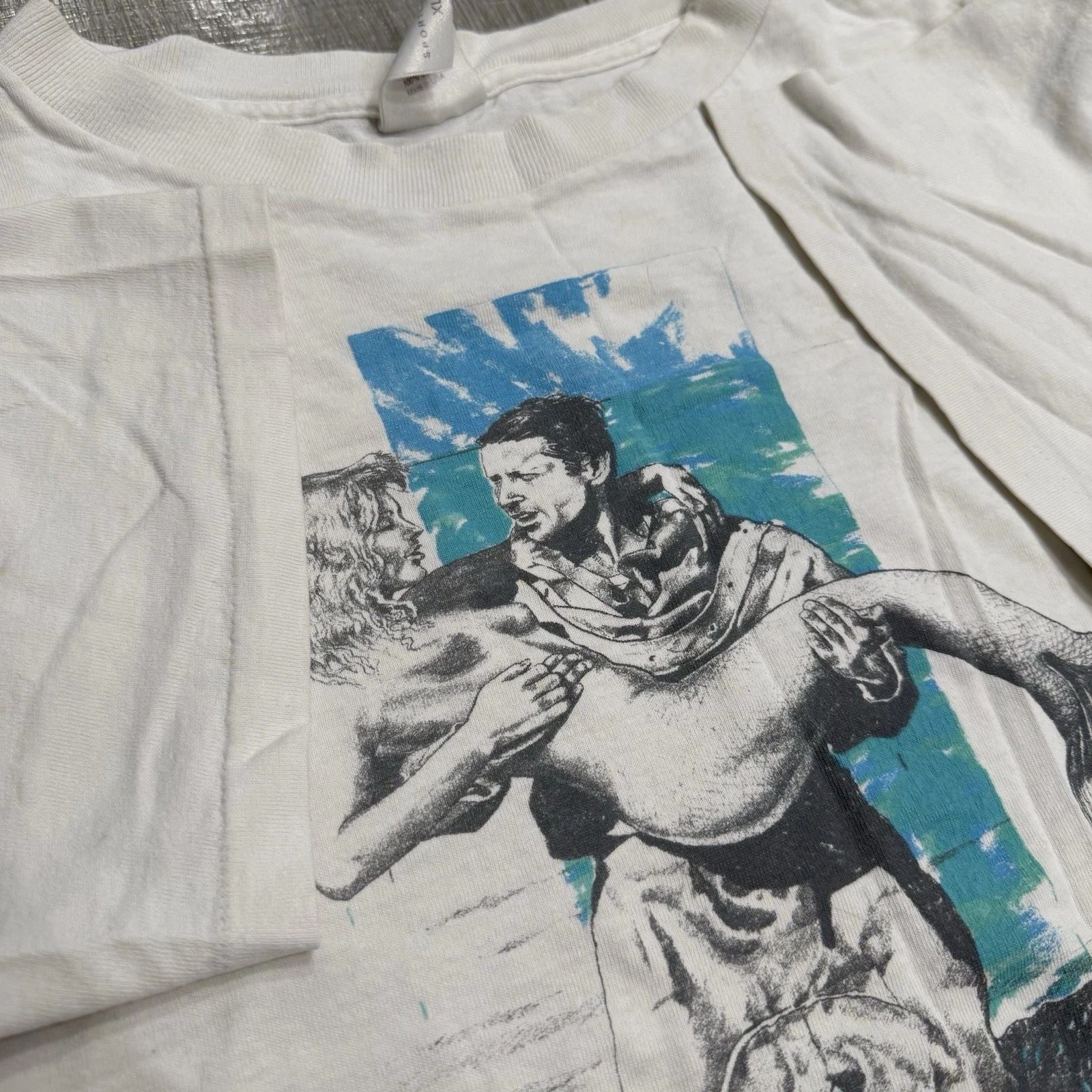 vintage 90s seadog sportswear “catch of the day” mermaid graphic t-shirt size L