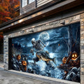 Skeleton Fishing Halloween Garage Door Banner