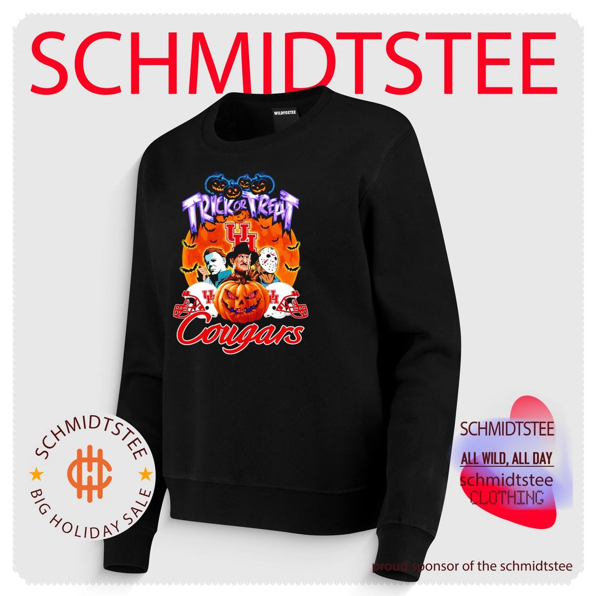 Houston Cougars x Horror Characters Trick Or Treat Halloween 2026 shirt