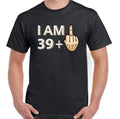 40th Birthday T-Shirt Mens 39 + 1 Funny Rude Offensive Joke Gift Middle Finger