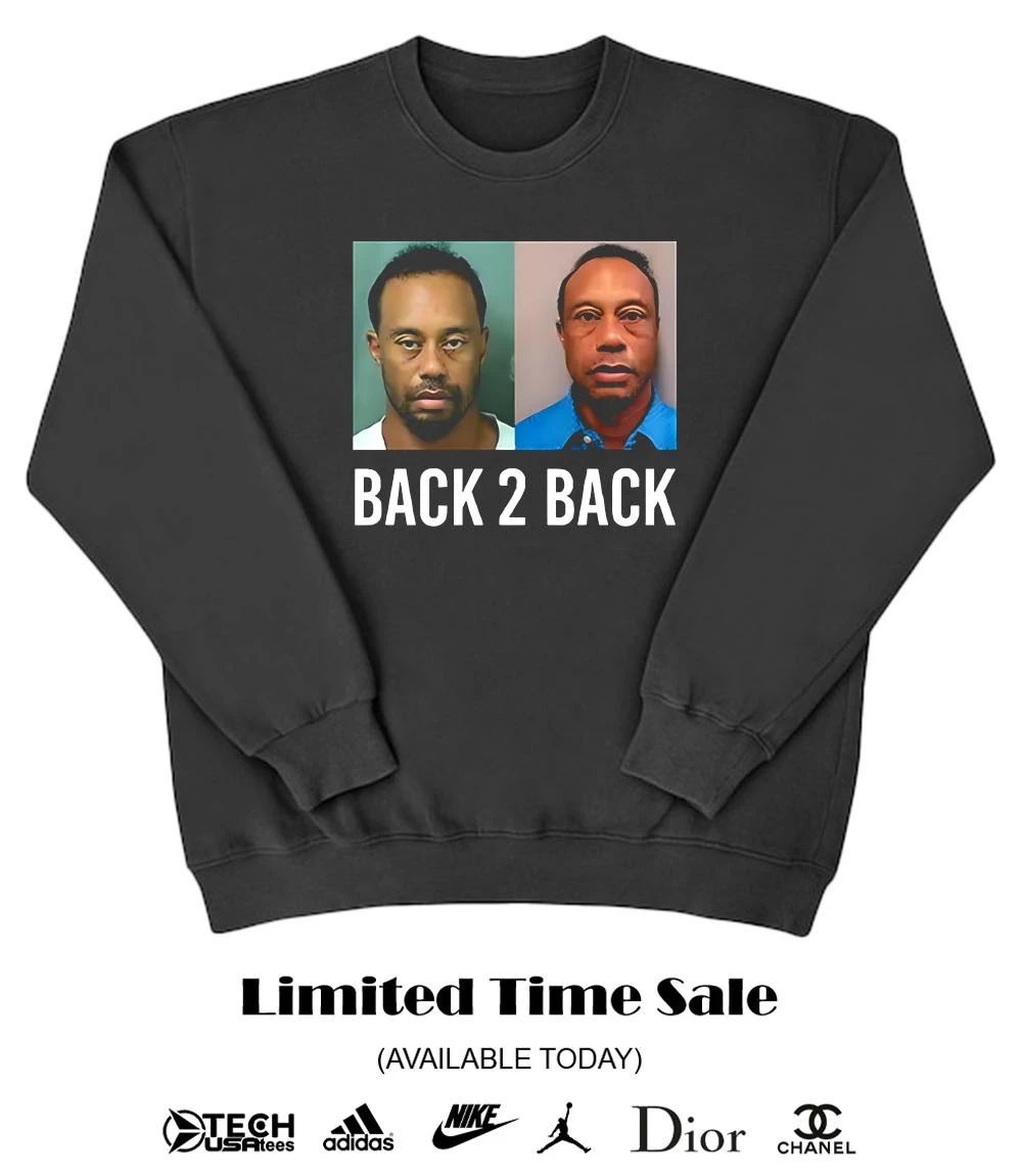 Tiger Woods back 2 back mugshot shirt