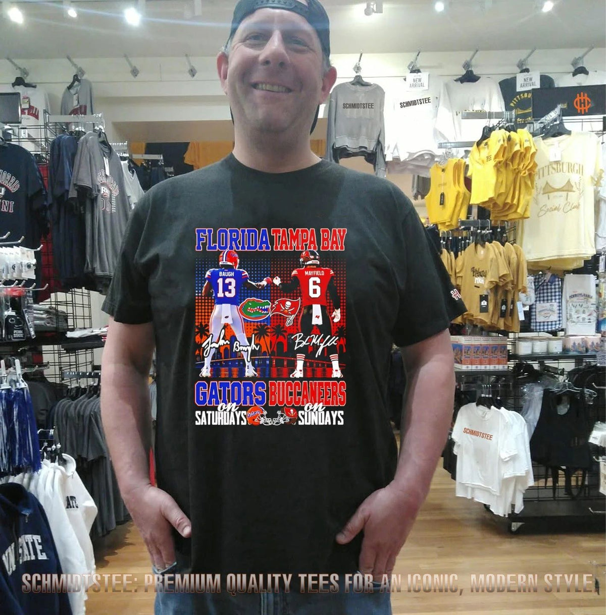 Florida Gators on Saturdays and Tampa Bay Buccaneers on Sundays skyline signature shirt