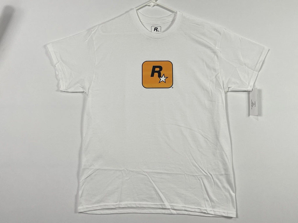 Rockstar Games Logo Tee (New Condition) Grand Theft Auto GTA V White T-Shirt