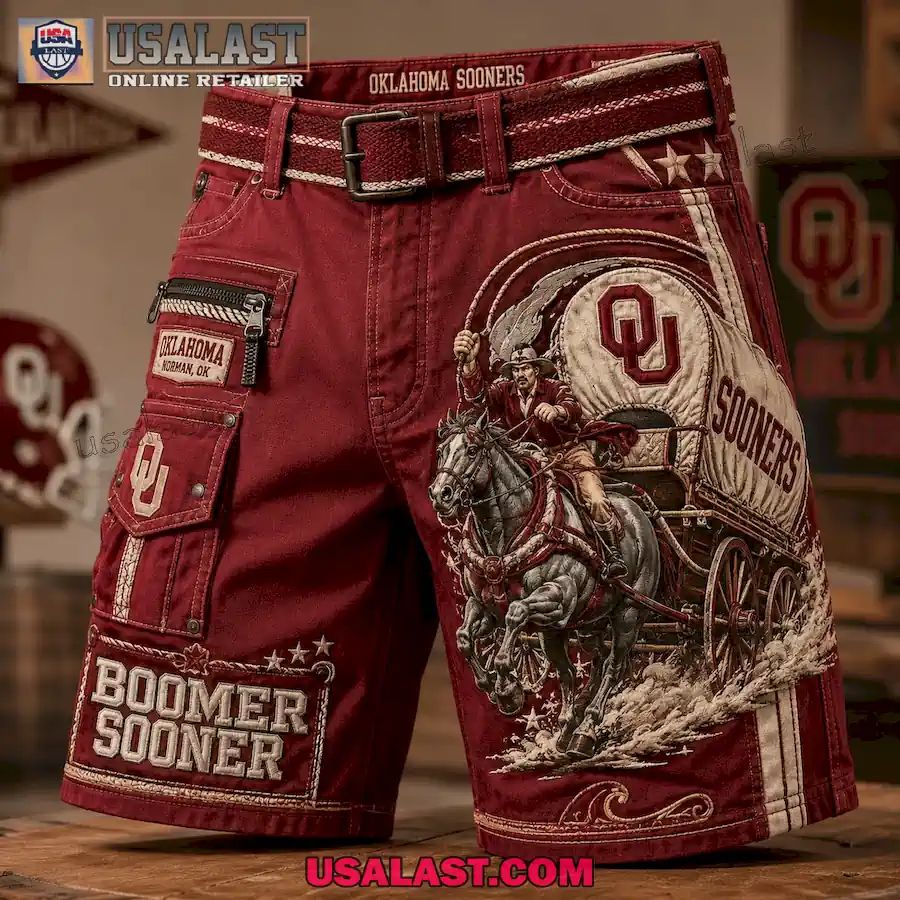 Oklahoma Sooners Boomer Sooner Norman OK Men Cargo Short