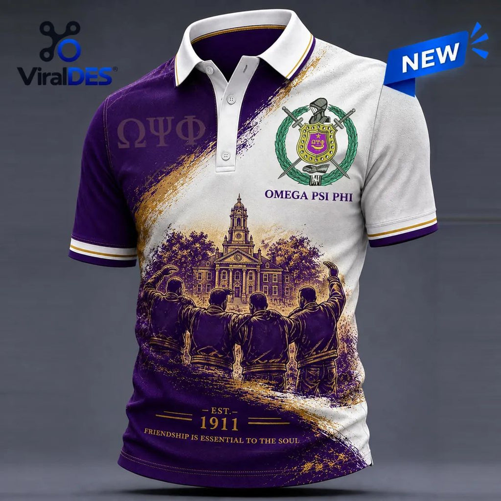 Omega Psi Phi Fraternity Crest Polo Shirt
