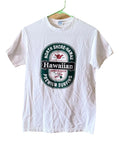 Hawaiian Style North Shore Shaka Surfing Surfboard Small White Cotton Tee