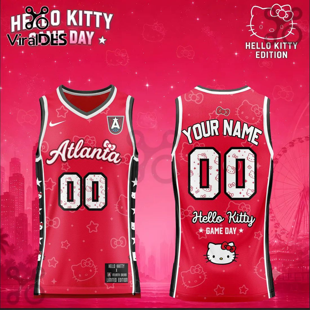 Hello Kitty x Atlanta Dream Red Basketball Jersey