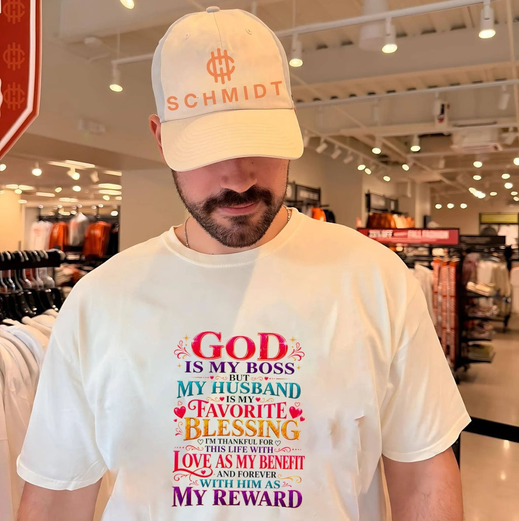 God is my boss but my husband is my favorite blessing I’m thankful for this life shirt