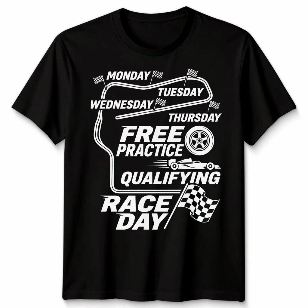Unisex F1 Formula 1 Days Of The Week T Shirt Handmade Racing Fan Gift Tee