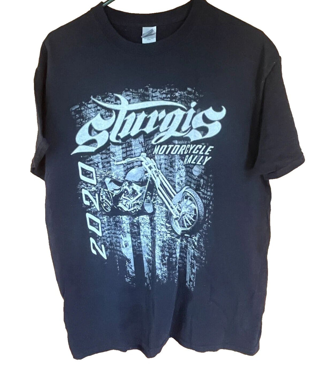 2020 Sturgis Motorcycle Rally T-Shirt Black Large Heavy Cotton Gildan Mens Biker