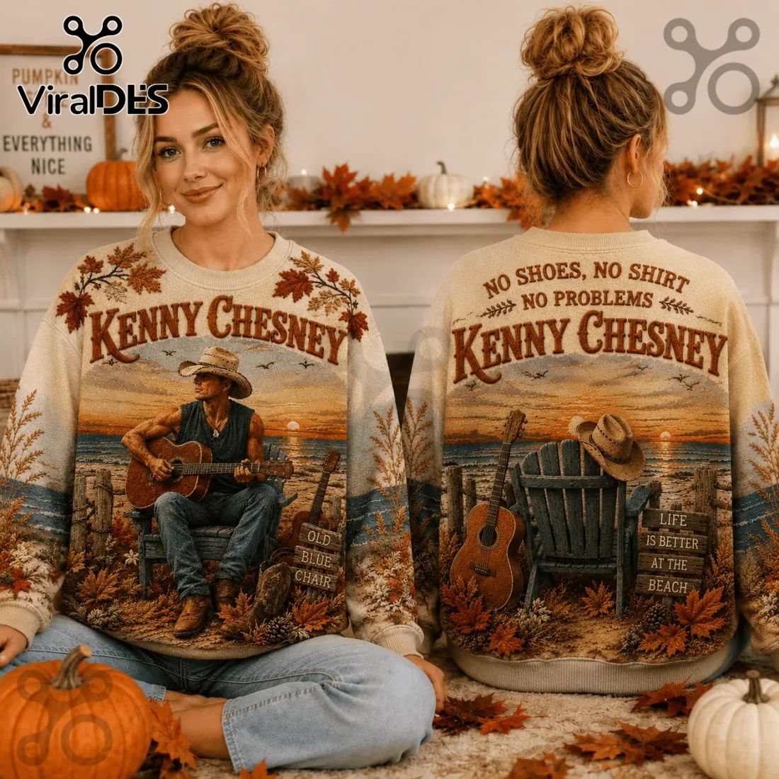 Kenny Chesney Old Blue Chair Ugly Sweater
