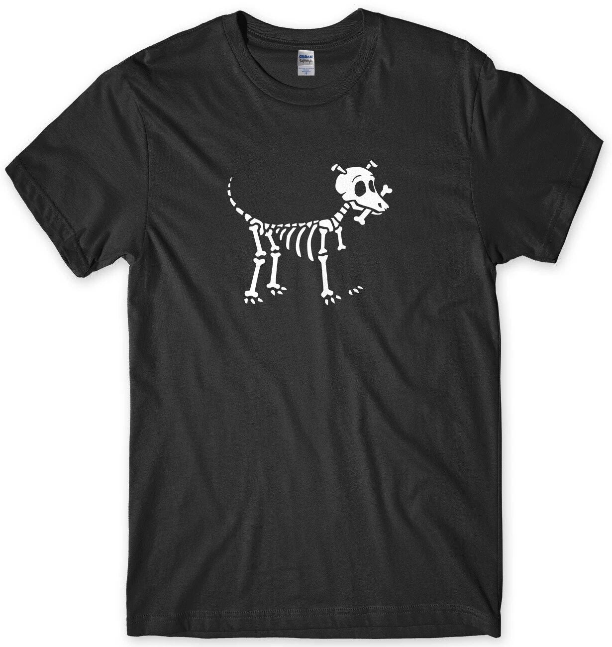 Skeleton Dog & Bone Halloween Mens Funny Unisex T-Shirt