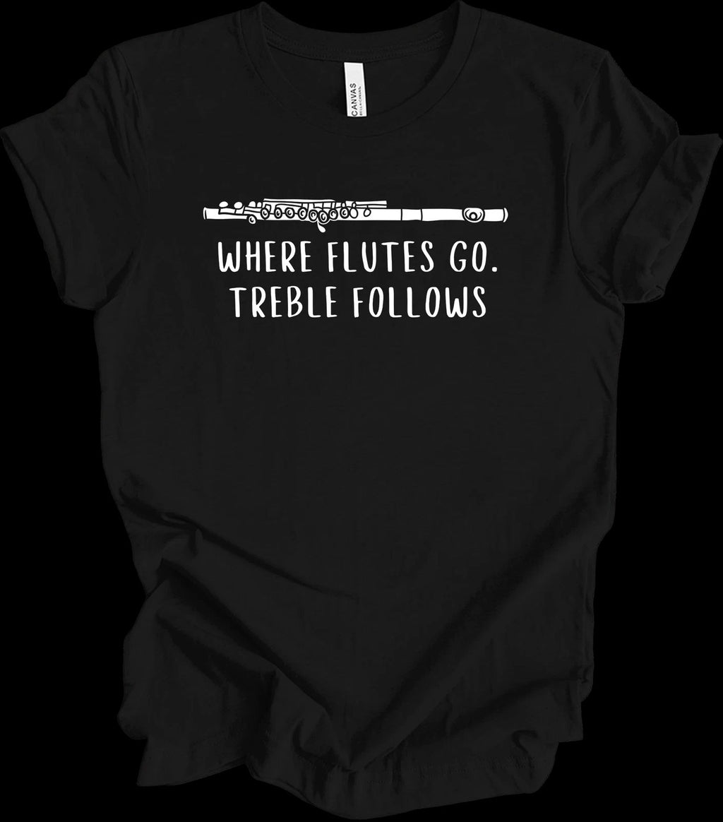 Flute Player Gift Minimalist Line Art Musician Band Player Music Love Tee Shirt