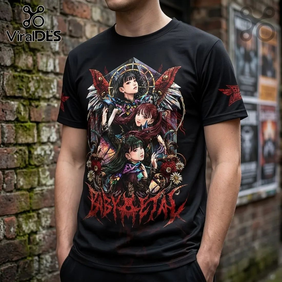 Babymetal World Tour 2026 Illustrated Black T-Shirt