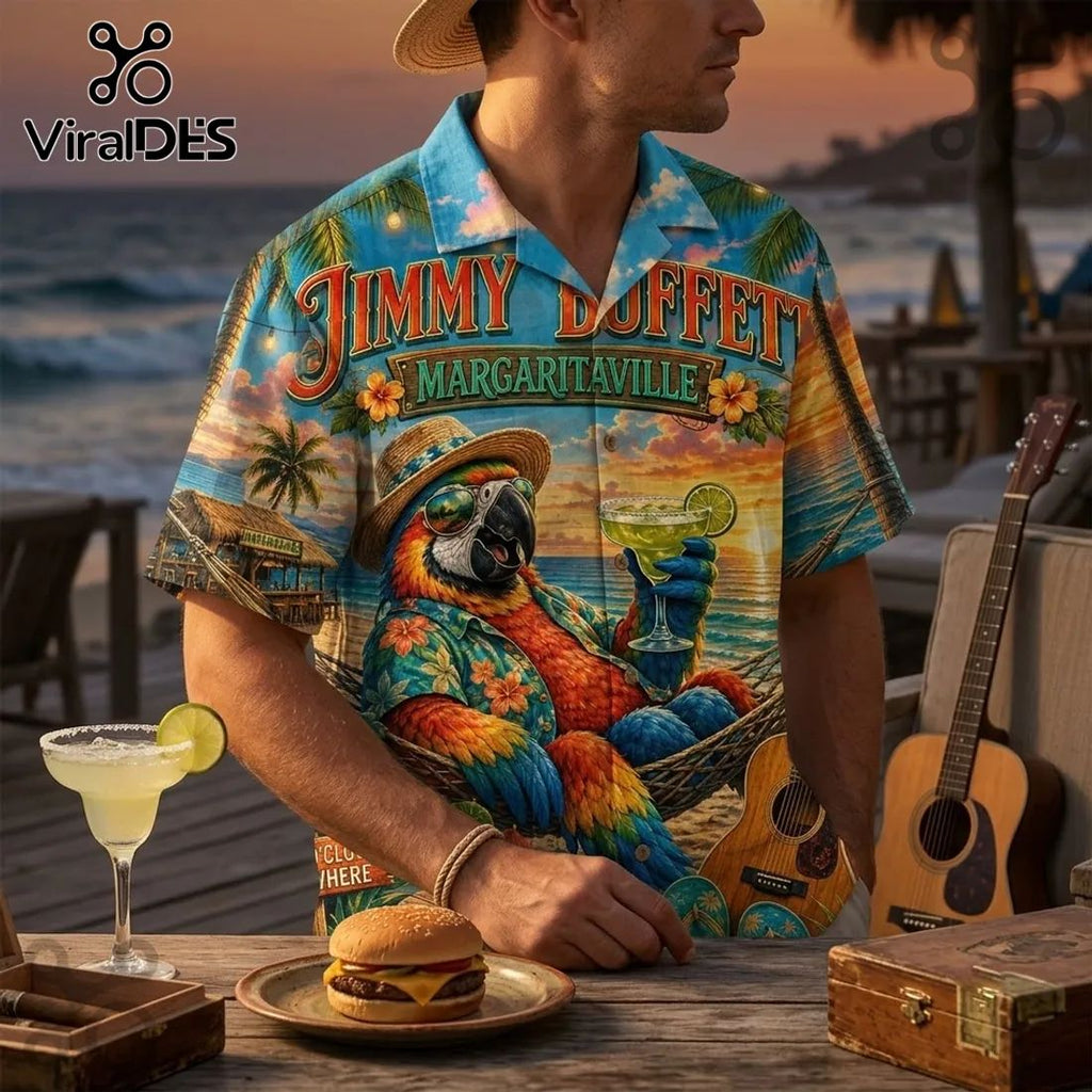 Jimmy Buffett Margaritaville Tropical Summer Hawaiian Shirt