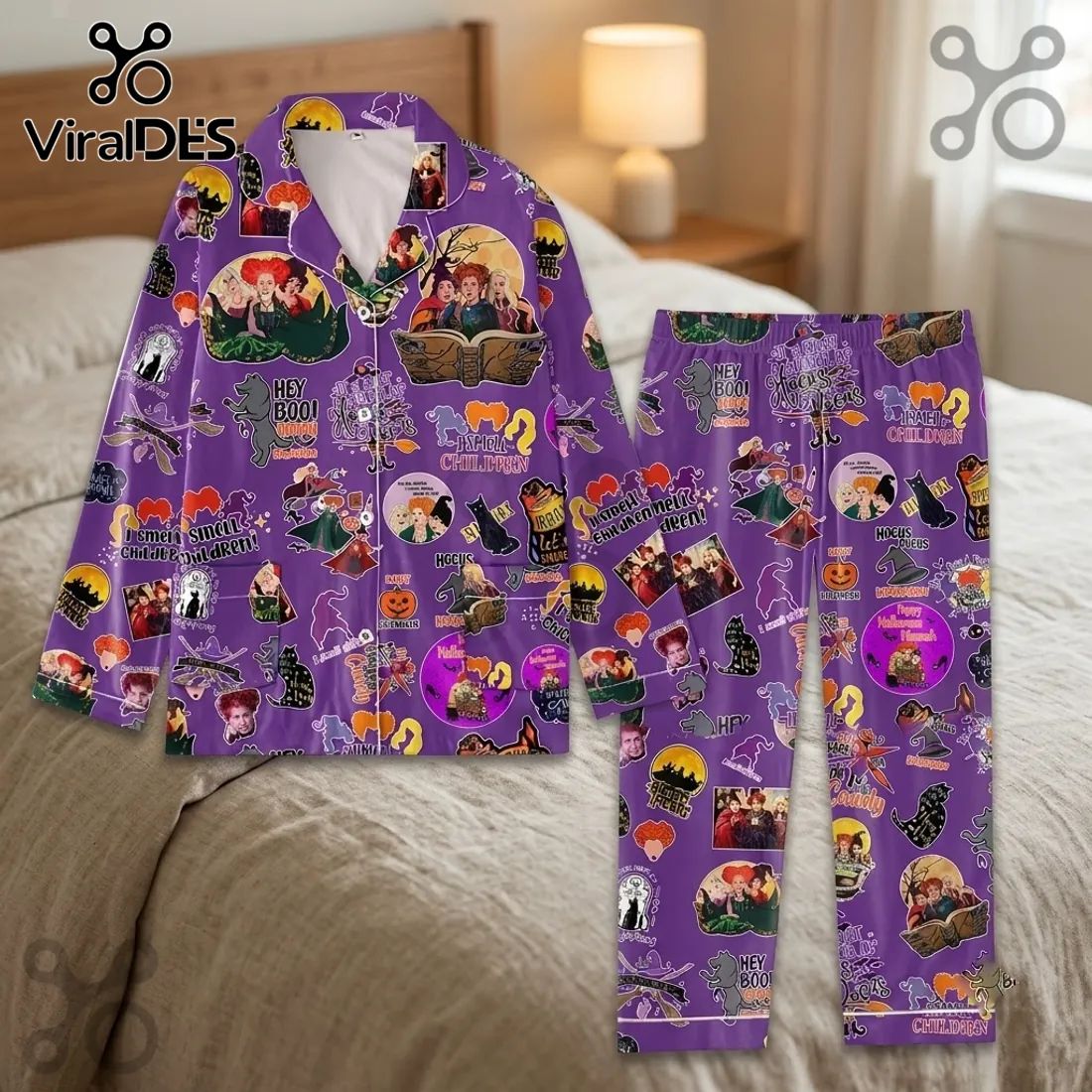 Hocus Pocus Sisters Purple Pajama Set