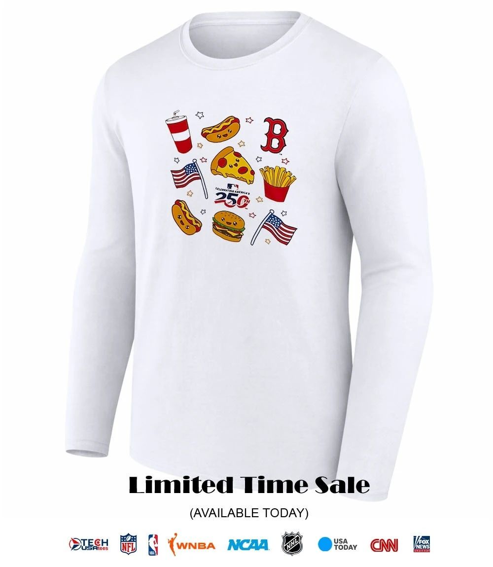 Celebrating America’s 250th on Friday hotdog pizza flag icon shirt