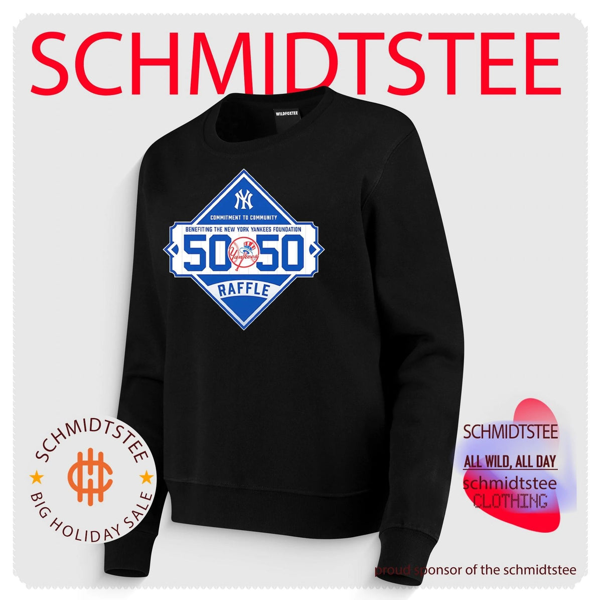 Commitment to community benefiting the New York Yankees Foundation 50.50 Raffle shirt