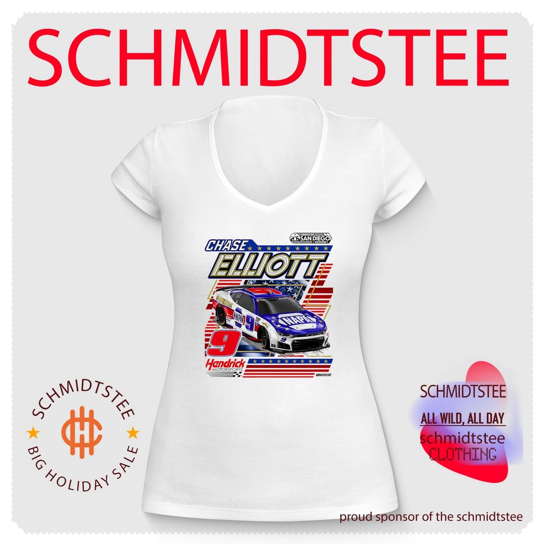 Chase Elliott Ink Tan NAPA NASCAR San Diego Weekend graphic shirt