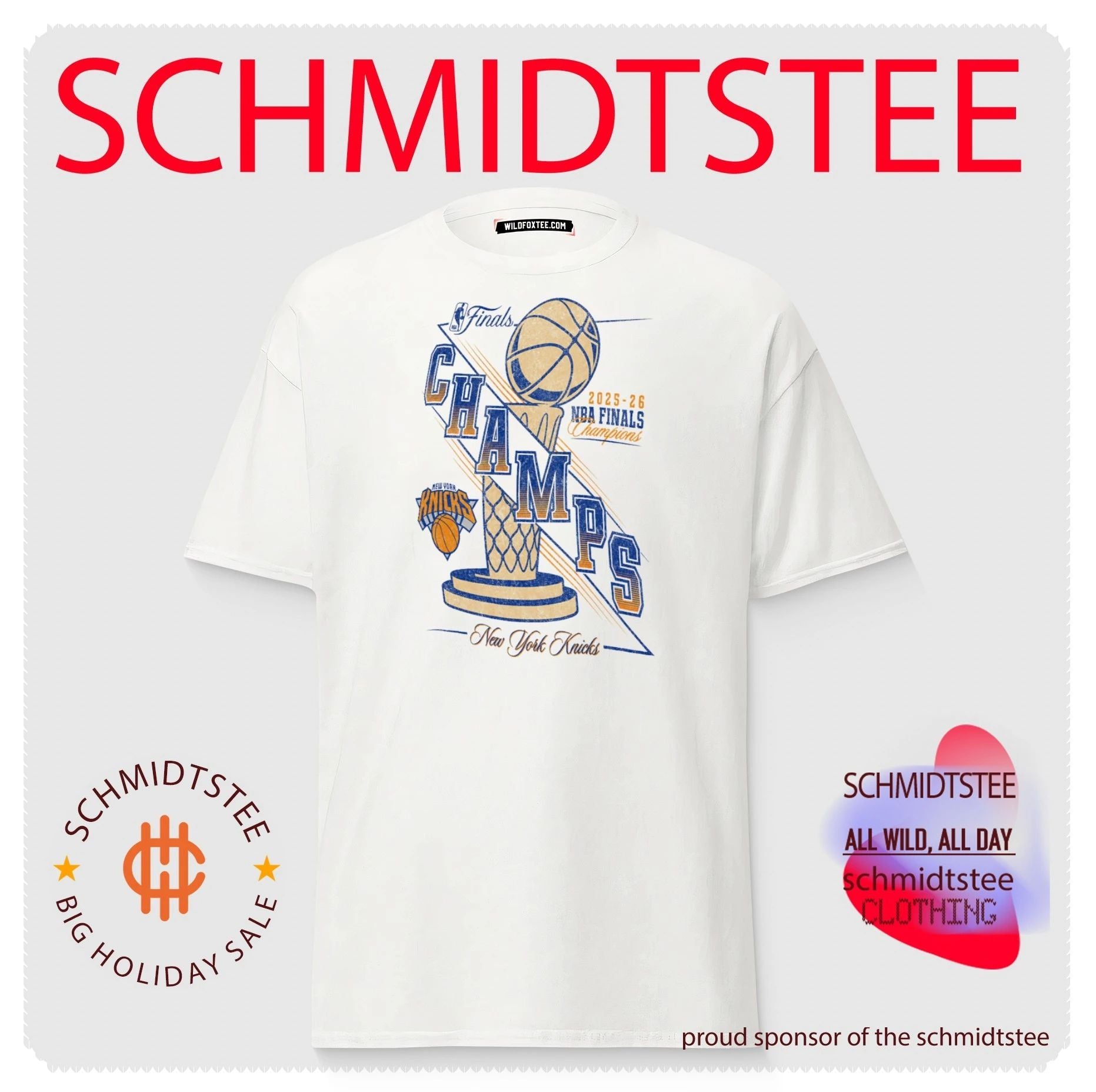 2025-26 Nba Finals Champs New York Knicks Trophy Sketch shirt