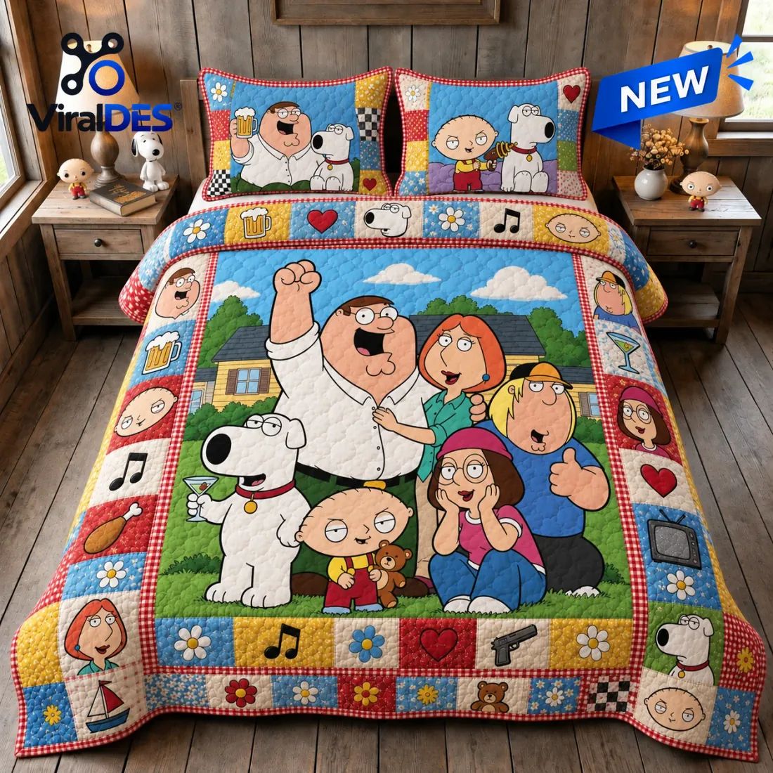 Family Guy Characters Quilted Bedding Set
