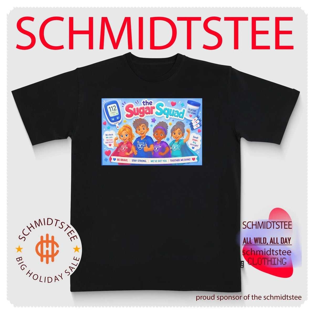 The Sugar Squad We Check We Care We Help Kids Thrive Small Steps Big Strength shirt