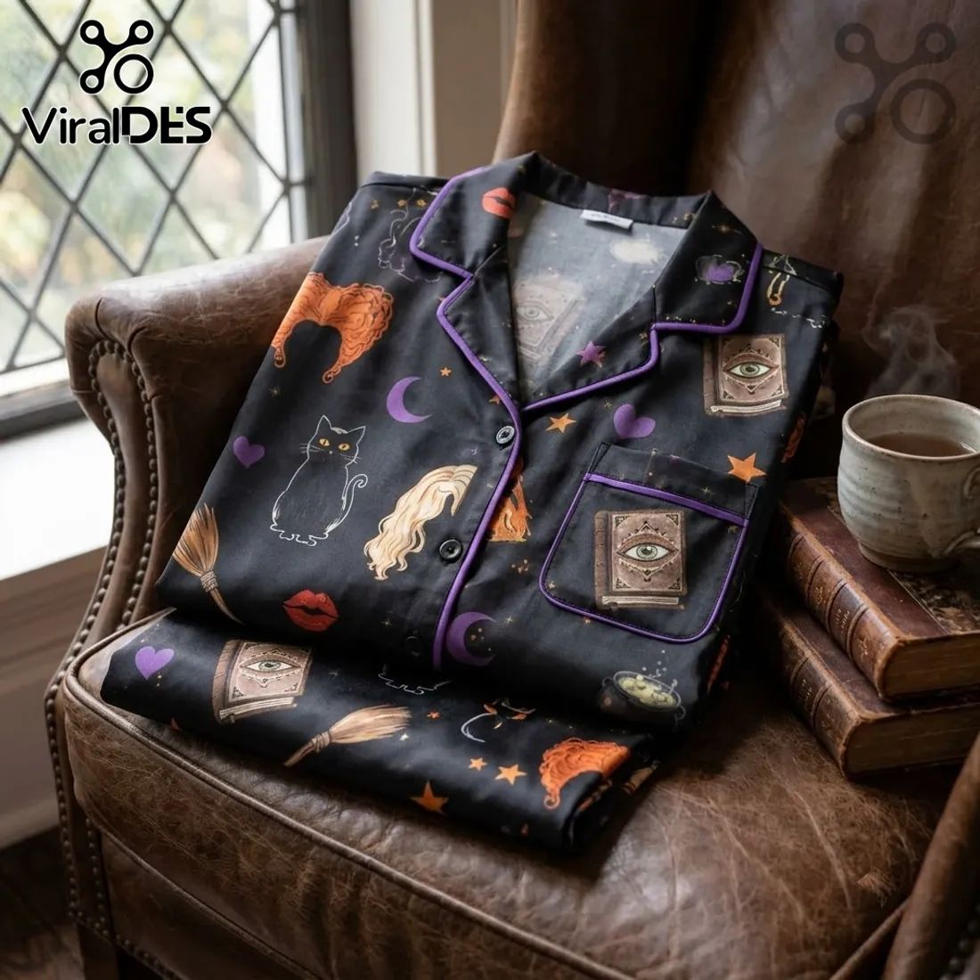 Hocus Pocus Sanderson Sisters Black Pajama Set