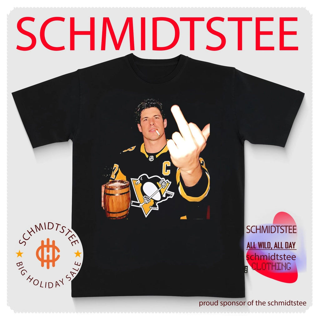 Sidney Crosby Pittsburgh Penguins holding beer middle finger shirt