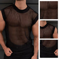 Trendy Men's See through T shirt Tank Tops Sleeveless Nightclub Vest Streetwear