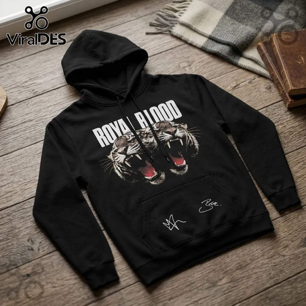 Royal Blood UK Tour 2026 Tiger Signature Black Hoodie