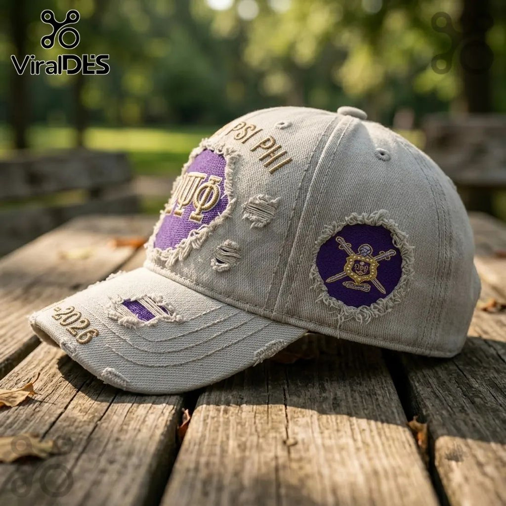 Omega Psi Phi 1911-2026 Distressed Baseball Cap